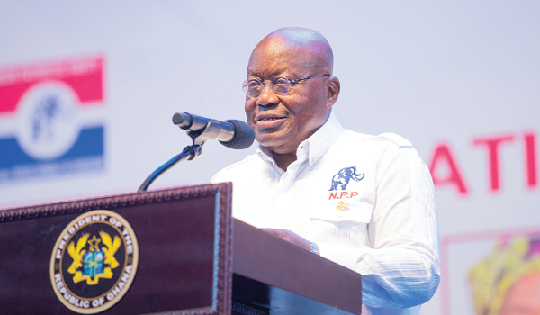  President Akufo-Addo delivering a speech at the service